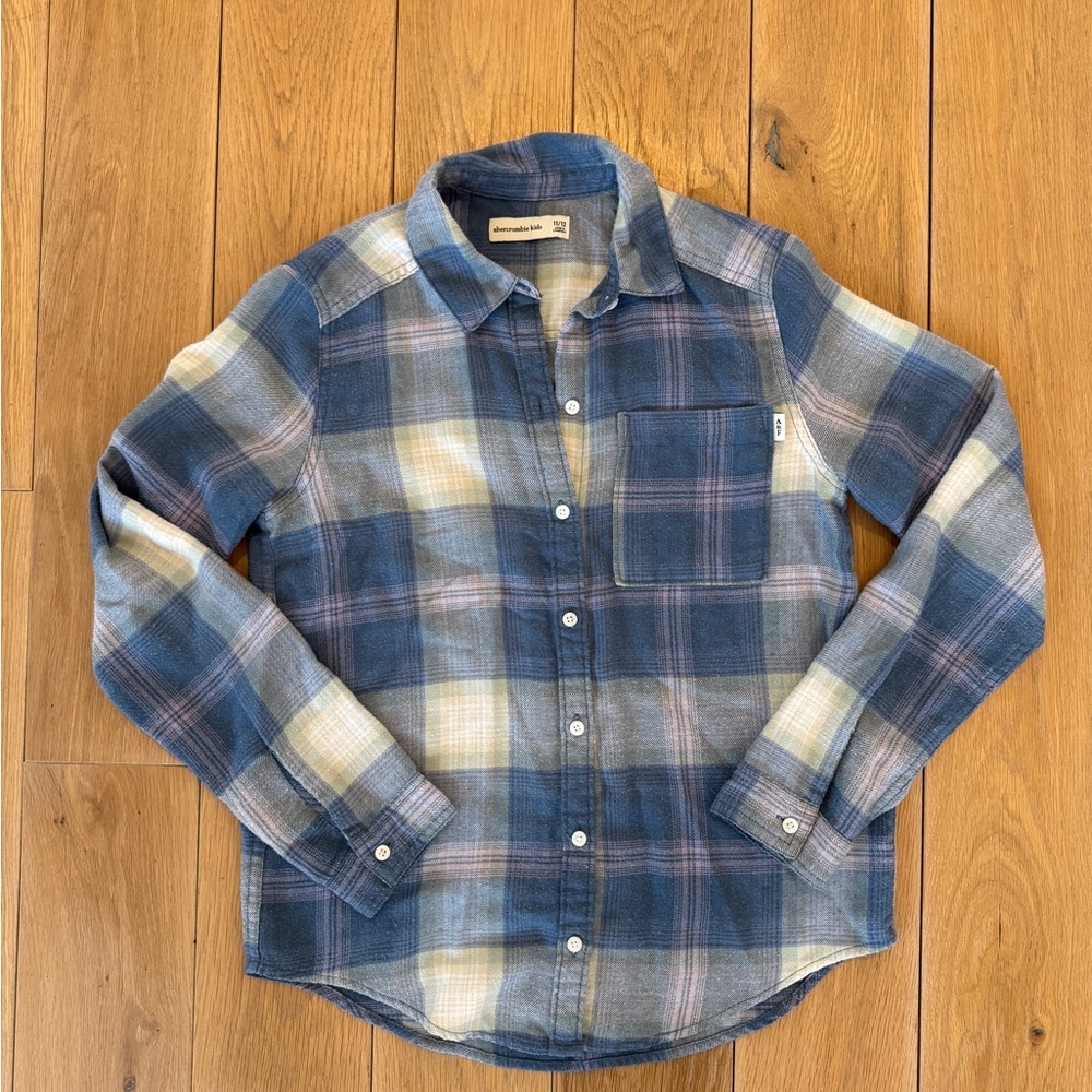 Abercrombie Kids Blue Plaid Girl’s Shirt